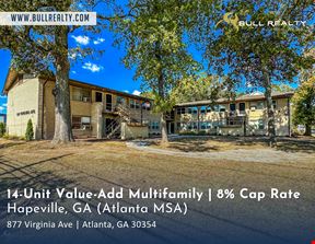 14-Unit Value-Add Multifamily | 8% Cap Rate | Hapeville, GA (Atlanta MSA)