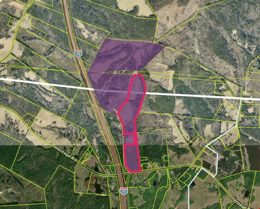 209.563 Acres on I-77 Interstate Corridor 40 Minutes South of Charlotte w/ 5 MWs Now Developable Tract
