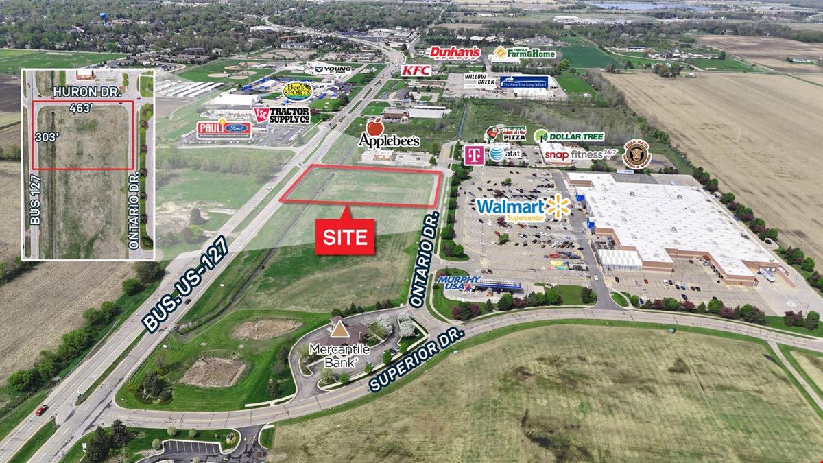 PRICE REDUCED! 3.22 Acres Comm Land/Bus 127-Front of Walmart