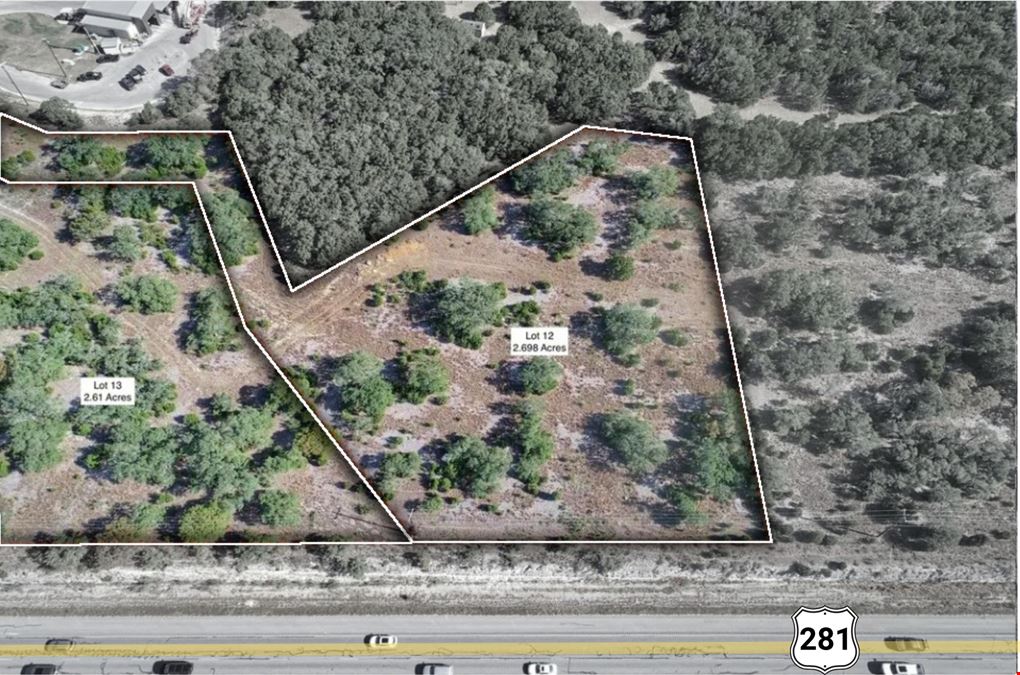 Lots 12 & 13 Rodeo Dr | 5.28 AC | C-2 Zoned | HWY 281 Visibility | Bulverde Corridor