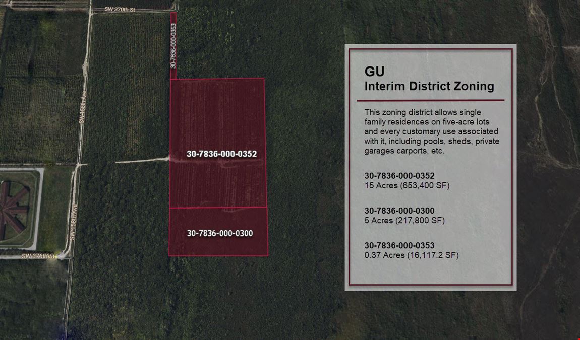 ± 20 AC Vacant Land in South Homestead