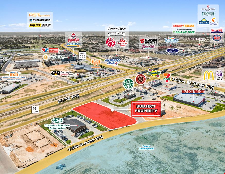 Prime Odessa Retail Pad Opportunity Adjacent to Starbucks & National Retailers