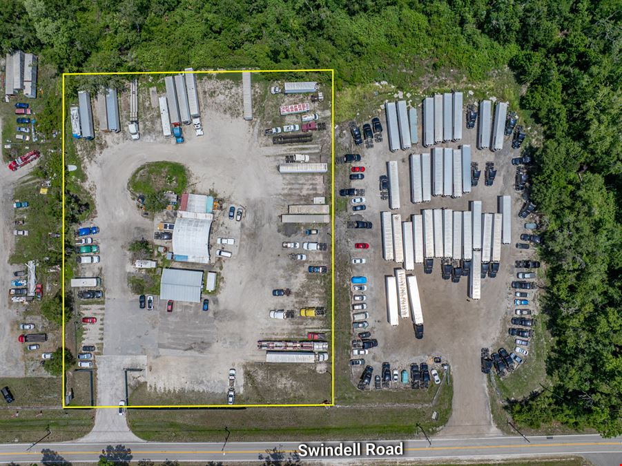 3 Acre Industrial Yard w/ Mobile Office & Canopy Covered Area