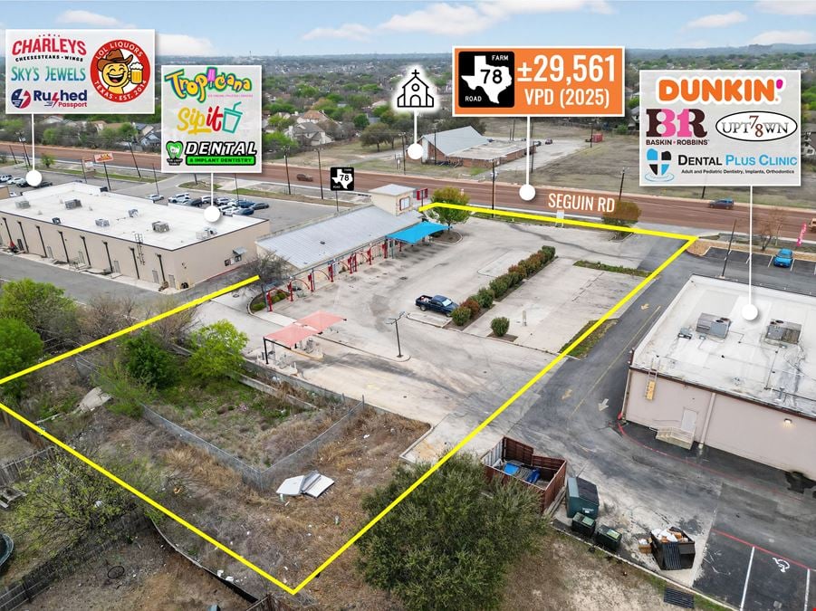 REIT Sale | Former Zips Car Wash | 29K VPD | San Antonio MSA | 8.6% Population Growth | Walmart Shadow