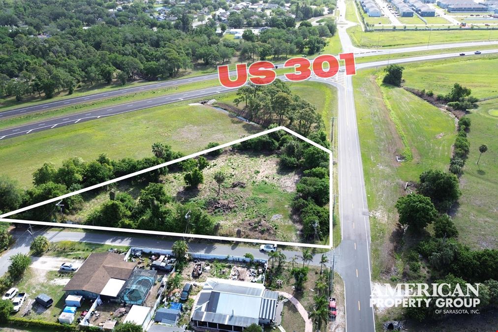 Site on US 301 with just over 1.3 Acres.