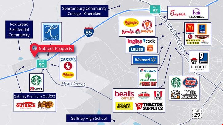 Investment Opportunity with Existing Ground Lease at Signalized Intersection, Just Off I-85