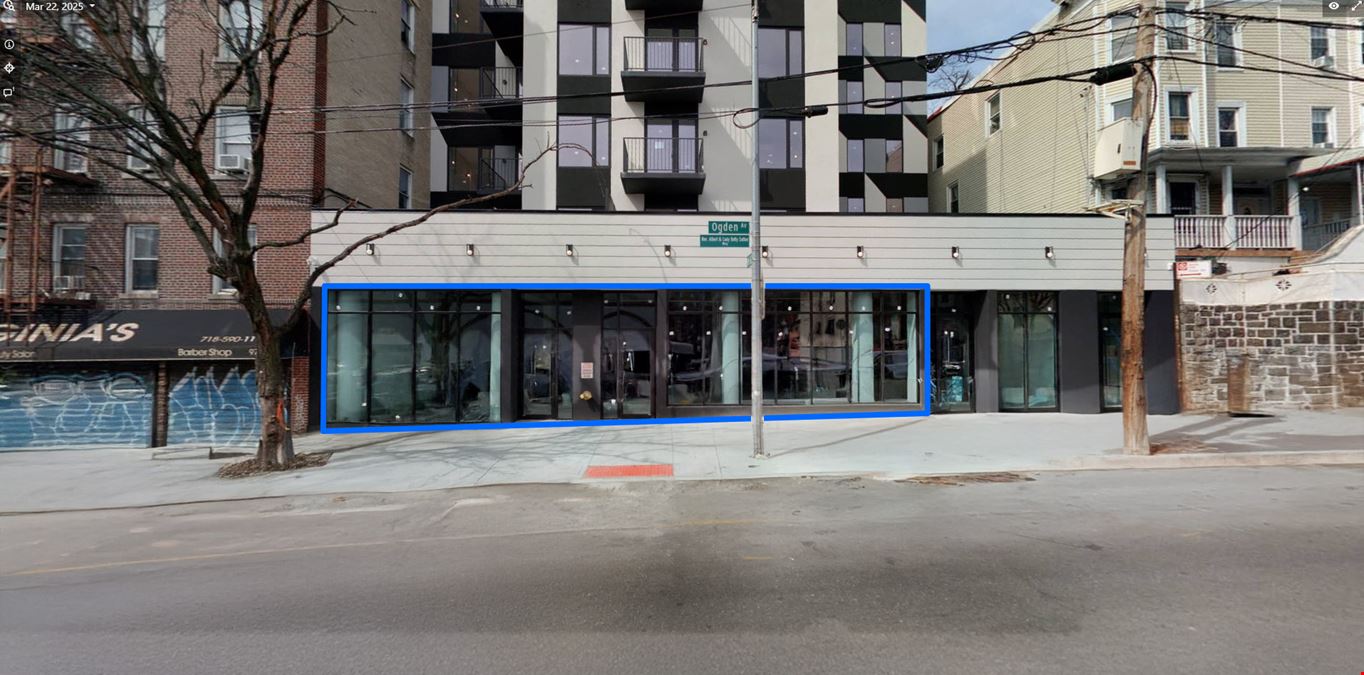 6,000 SF | 979 Ogden Avenue | Retail Space with 40' of Floor-To-Ceiling Glass Frontage for Lease