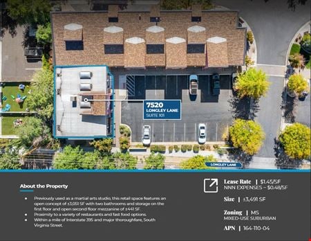 Preview of Retail space for Rent at 7520 Longley Ln Suite 101