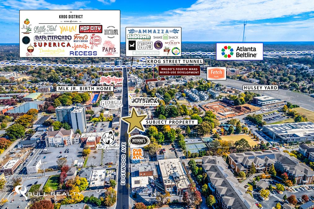 1st Generation Restaurant | Edgewood Avenue | Abundant Street Level and Rooftop Patio Space | For Sale & Lease