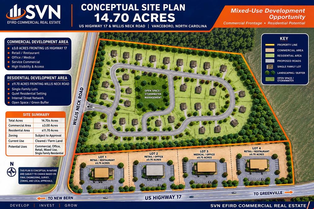 Prime Highway 17 Mixed-Use Development Opportunity - Craven County NC