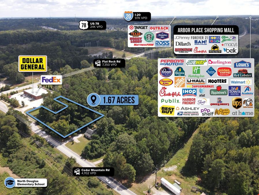 $1 Auction – 1.67 Acre Parcel | Atlanta MSA | 12K VPD