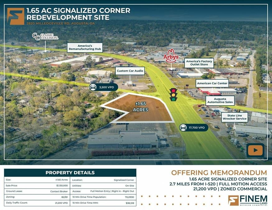 ±1.65 Acre Signalized Corner