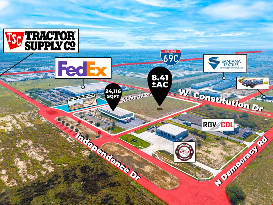±24,116 SF Industrial Warehouse | 8.41 ±AC |  Zoned Industrial | Edinburg, TX