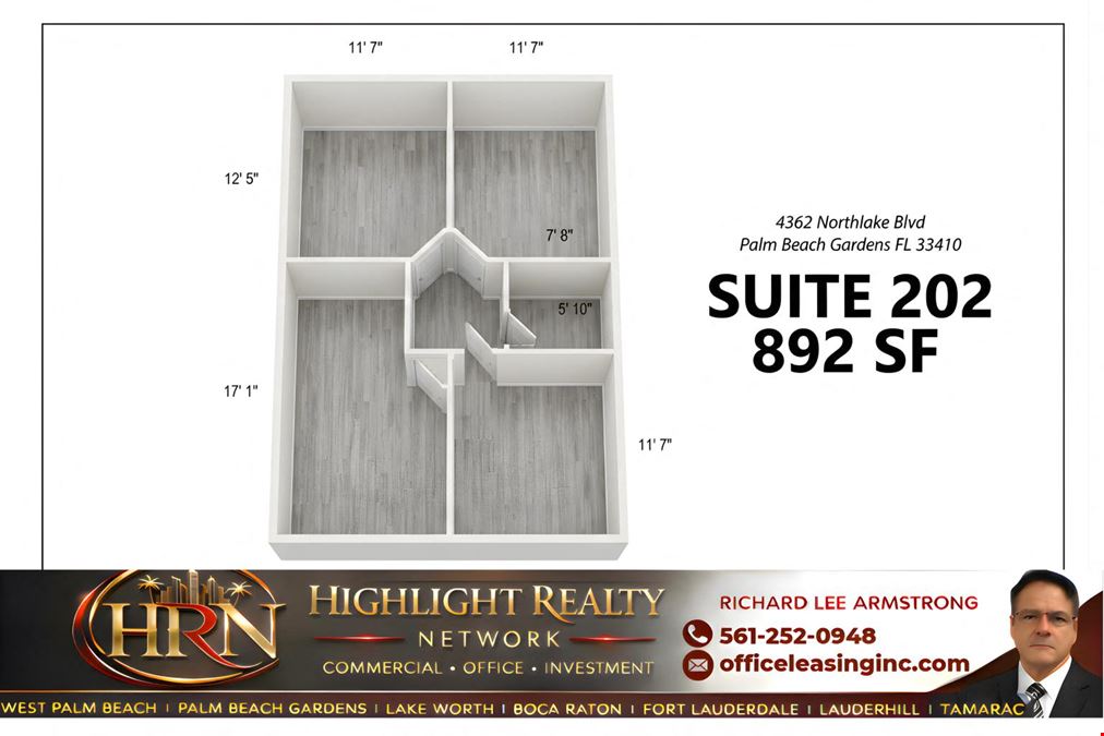 892 SF Suite 202 PROFESSIONAL & MEDICAL OFFICE SPACE FOR LEASE