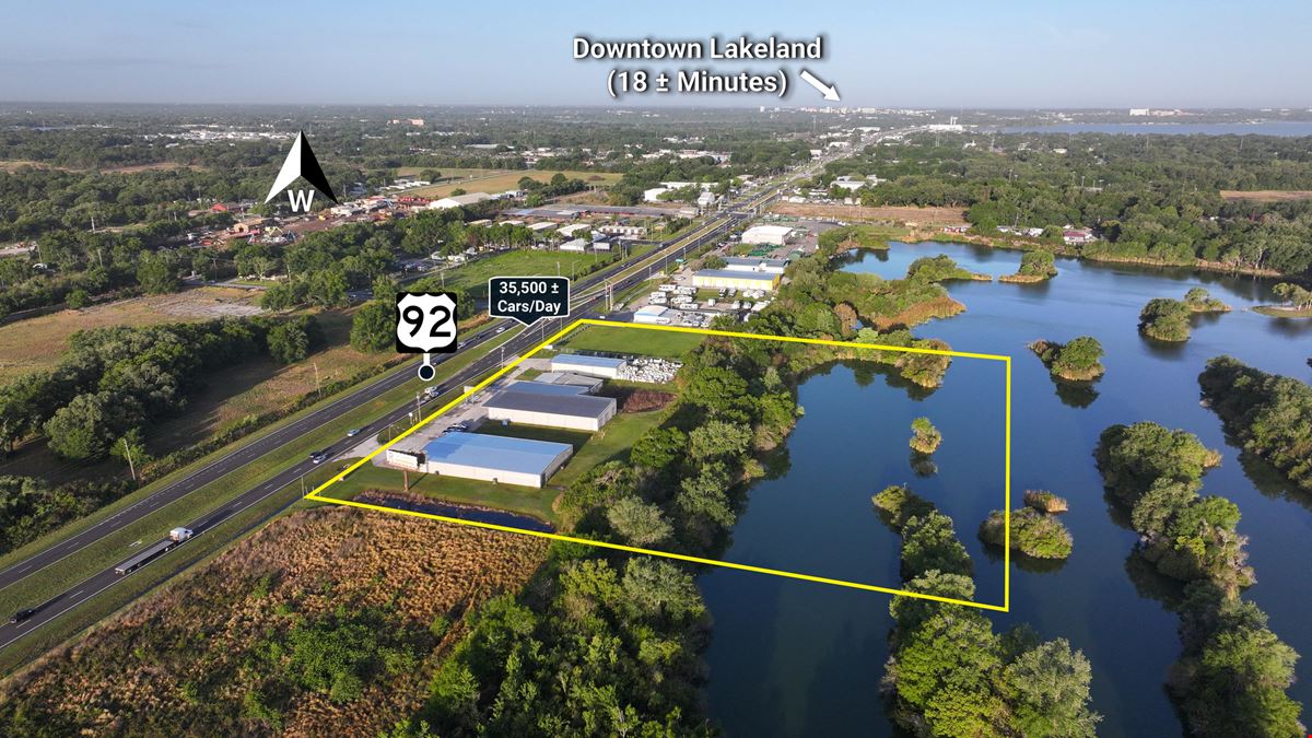 30,540 SF with 10.22 Acres, 3 Buildings and Vacant Land on US 92 Lakeland
