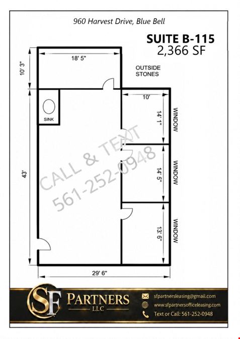 2366 SF Suite B115 Professional and Medical Office Space