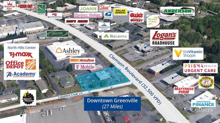 Rare Corner Parcel for Lease or Ground Lease on Clemson Boulevard | Anderson, SC