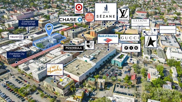 Highly Visible Office Space Ranging from ±2,040–2,080 SF in Downtown Charleston