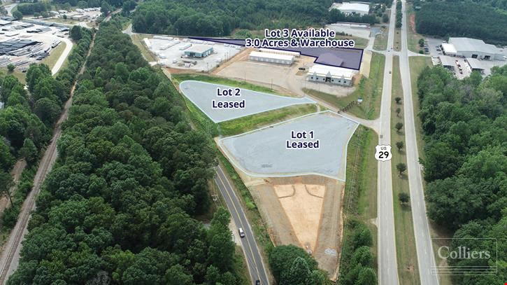 Secure IOS Lot with Warehouse Available on Hwy 29 at I-85