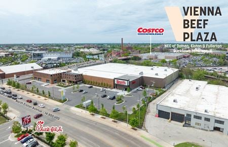 Preview of commercial space at NEC of Damen, Elston, and Fullerton Avenues