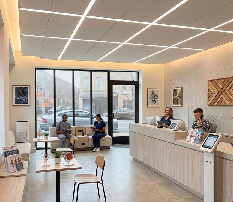 600 SF | 115 Rogers Avenue | Prime Corner Retail Space With Brand New Glass Storefront for Lease