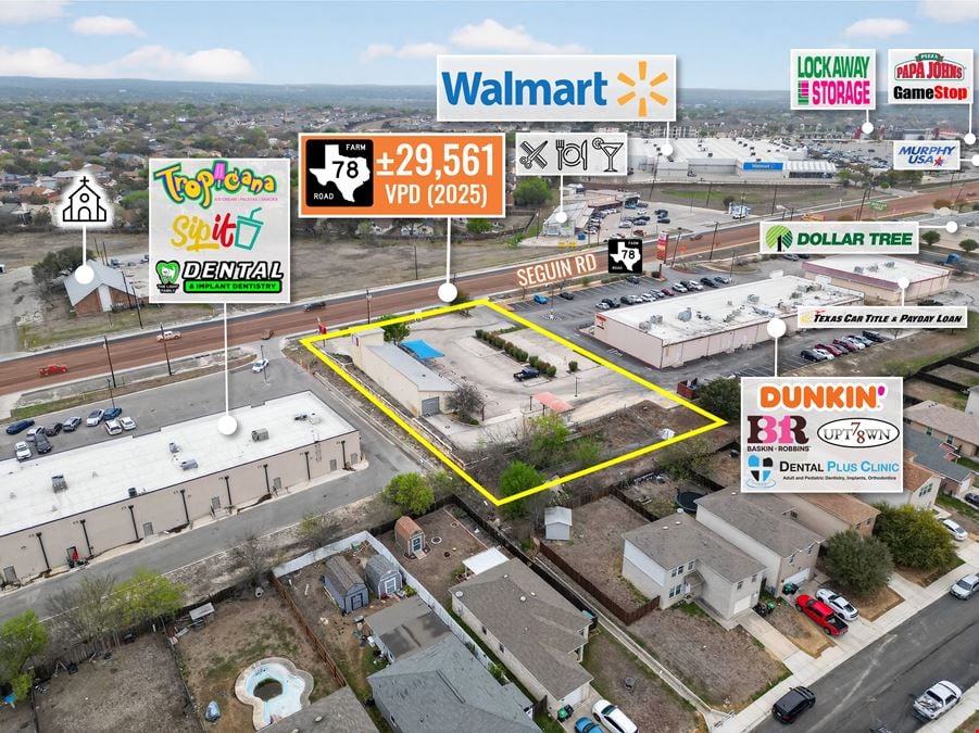 REIT Sale | Former Zips Car Wash | 29K VPD | San Antonio MSA | 8.6% Population Growth | Walmart Shadow