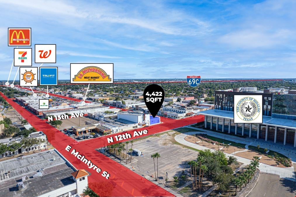 4,422 SF | Hard corner property  | Downtown Edinburg, TX