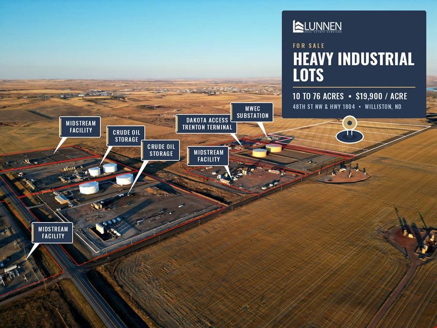 Heavy Industrial Lots from 10 Acres | $19,900/Acre | Next to Substation & Terminal