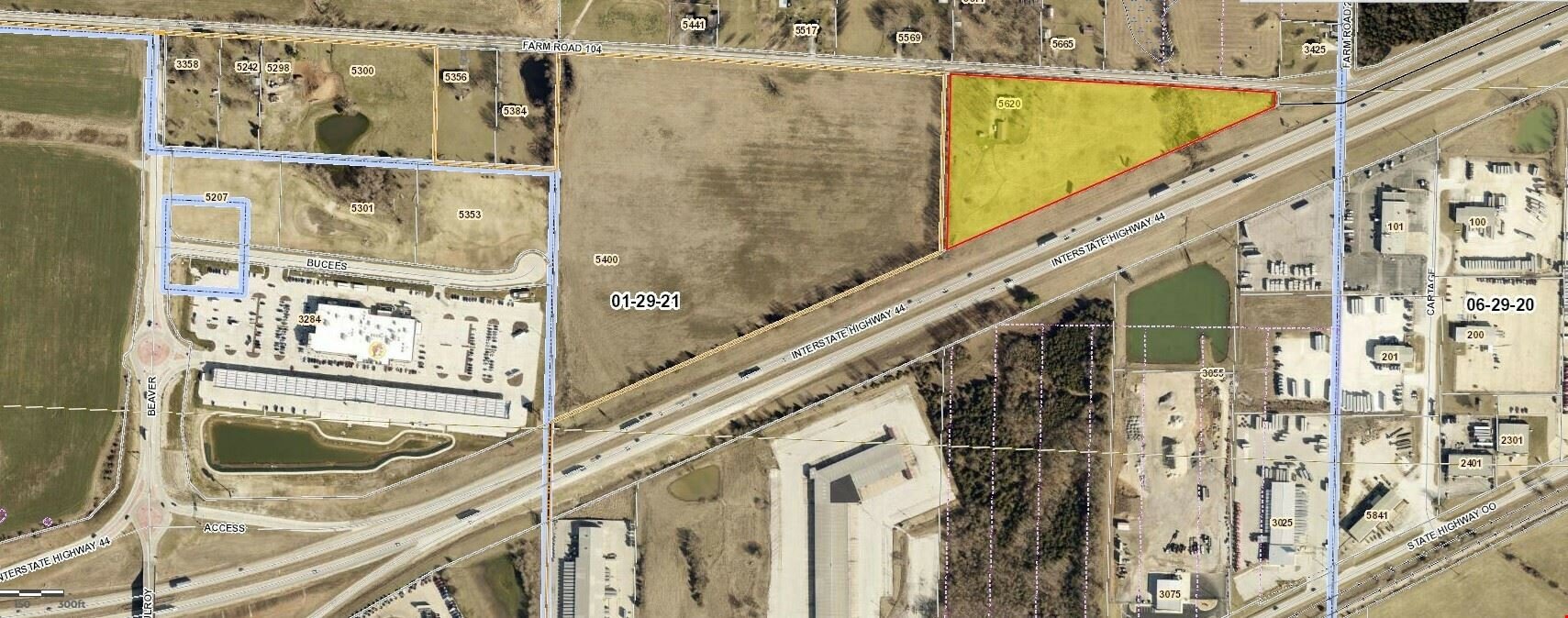 +/- 8.5 acres with income, near Buc-ee's on I-44