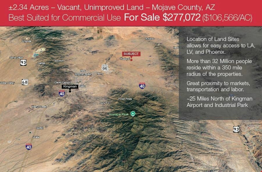 2.34 Acres – Vacant, Unimproved Land – Mojave County