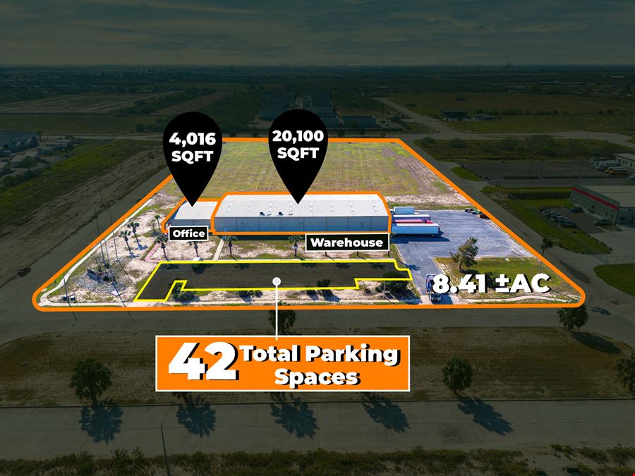 ±24,116 SF Industrial Warehouse | 8.41 ±AC |  Zoned Industrial | Edinburg, TX