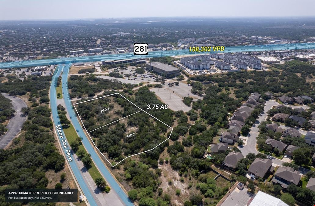 3.75 AC Development Site on Stone Oak Pkwy, Zoned C-3