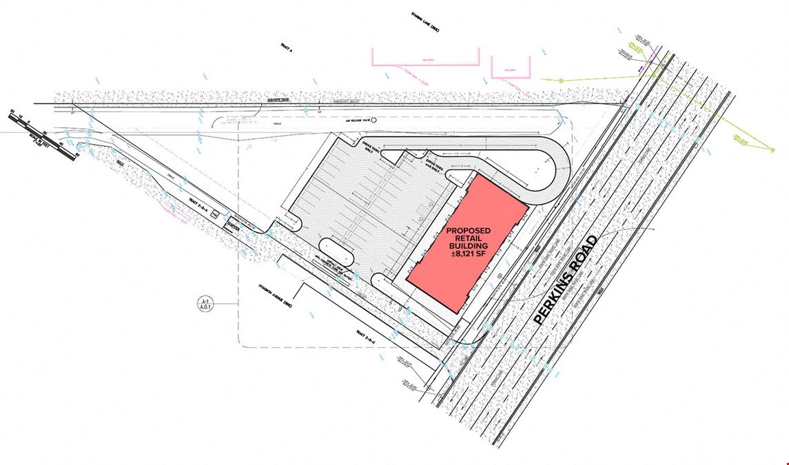 New Retail Suites fronting Perkins Rd w/ Drive Thru