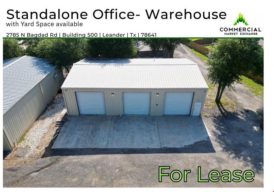 Standalone Office-Warehouse with Optional Yard Space