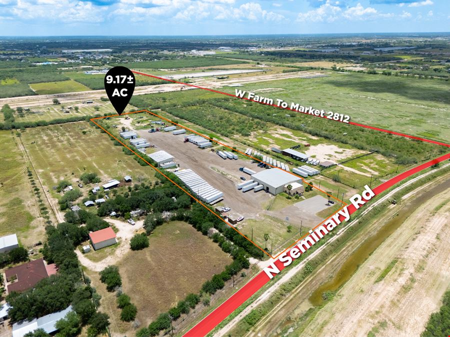 9.17-Acre Fenced Industrial Outdoor Storage (IOS) Yard | Warehouse + Office | 8612 N. Seminary Rd, Edinburg TX