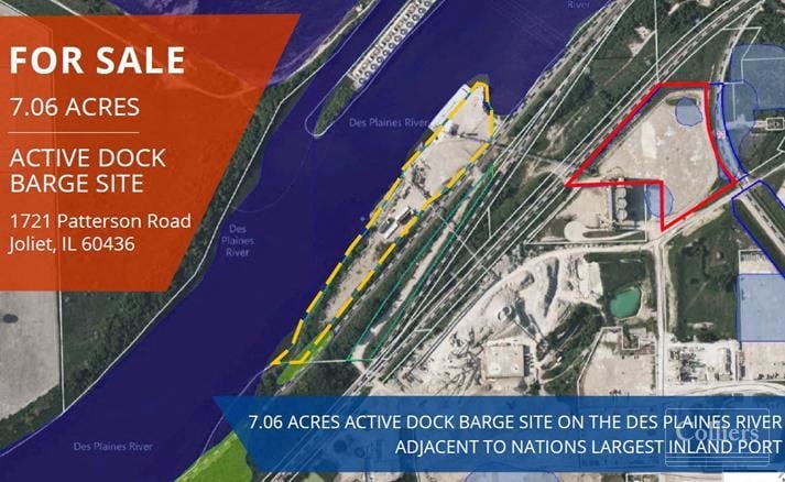 7.06 Acres For Sale - Active Dock Barge Site on the Des Plaines River Adjacent to the Nation's Largest Inland Port