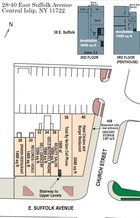 Preview of Retail space for Rent at 28-40 E Suffolk Ave