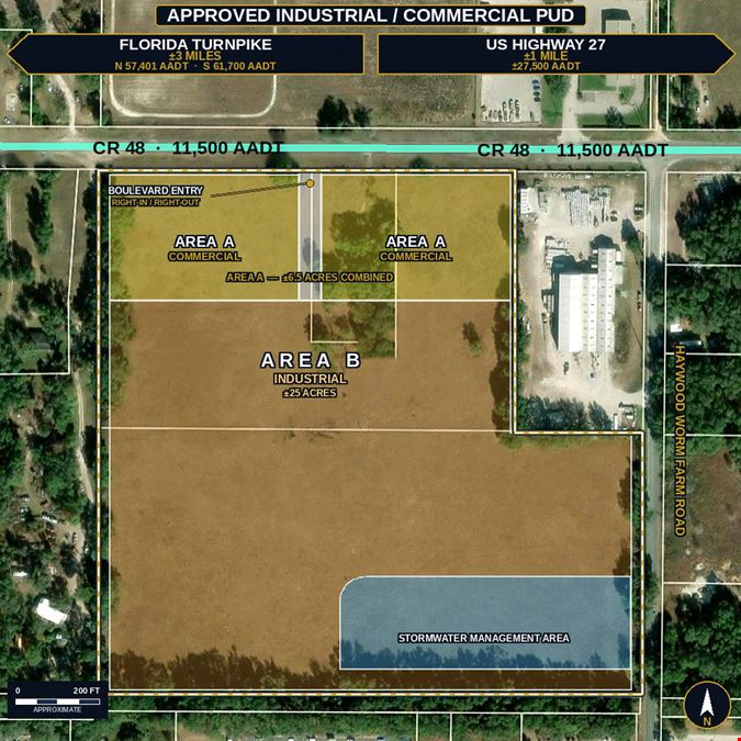 32 Acre Industrial/Commercial Approved PUD CR-48 Leesburg