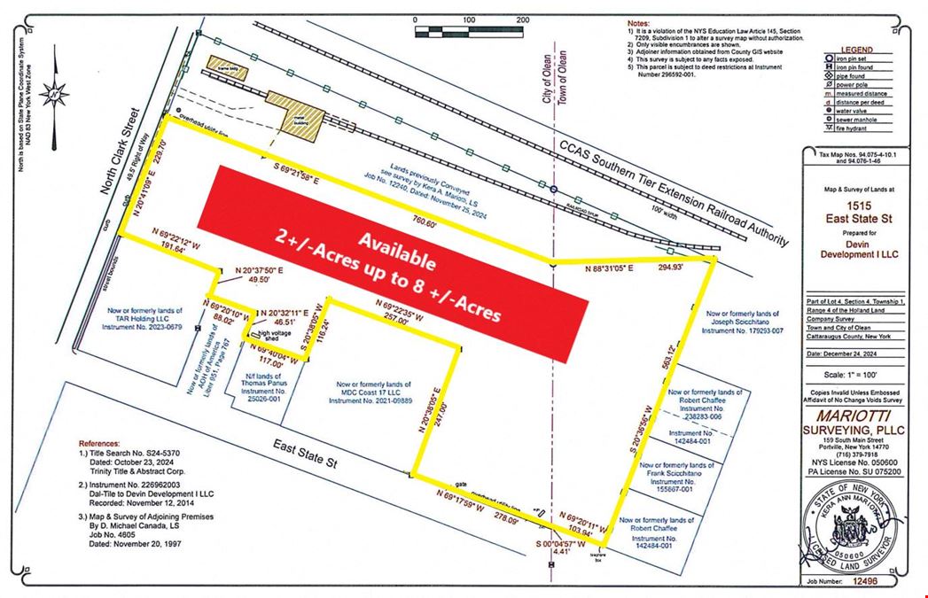 2+/- Acres up to 8+/- Acres w/Rail line access