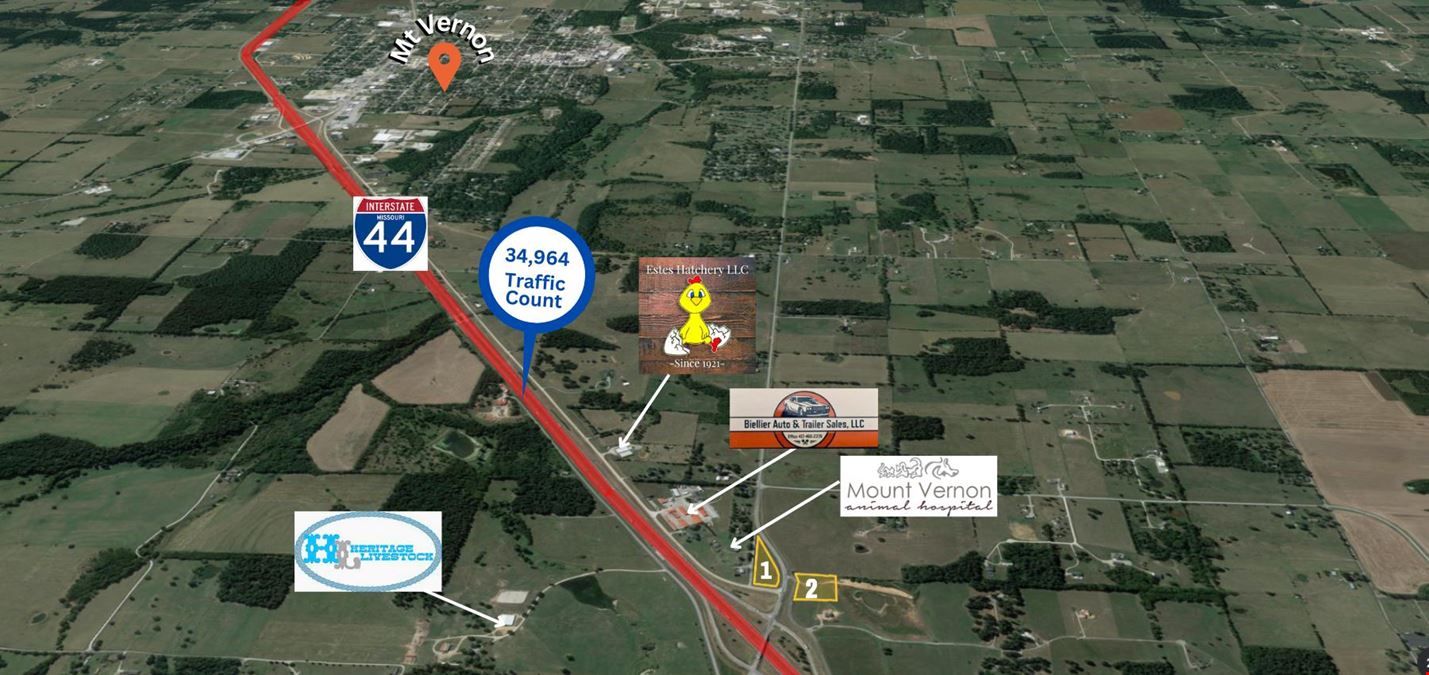 2 LOTS FOR SALE ON I-44 IN MT. VERNON