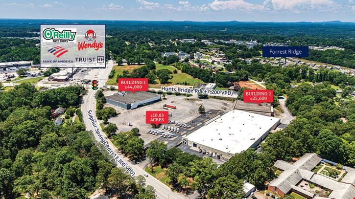 ±44,000-SF and ±25,600-SF Buildings on ±10.83 Acres at a Signalized Intersection