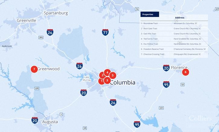 ±71.89 to 155.9-Acre Lots Available Across South Carolina | Columbia, Florence & Greenwood, SC