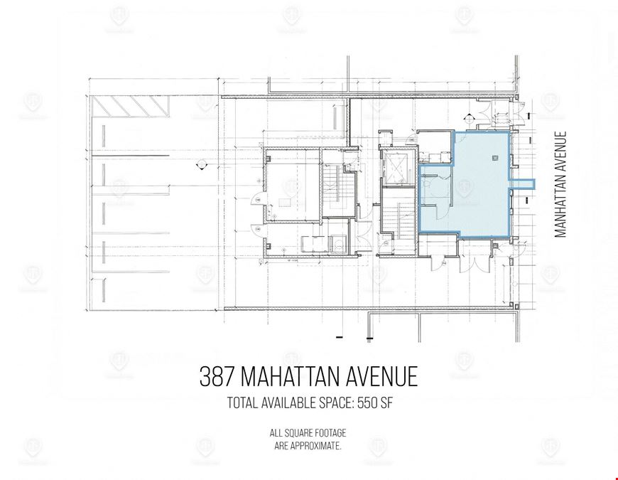 550 SF | 387 Manhattan Avenue | Glass Frontage Retail/Office Space For Lease