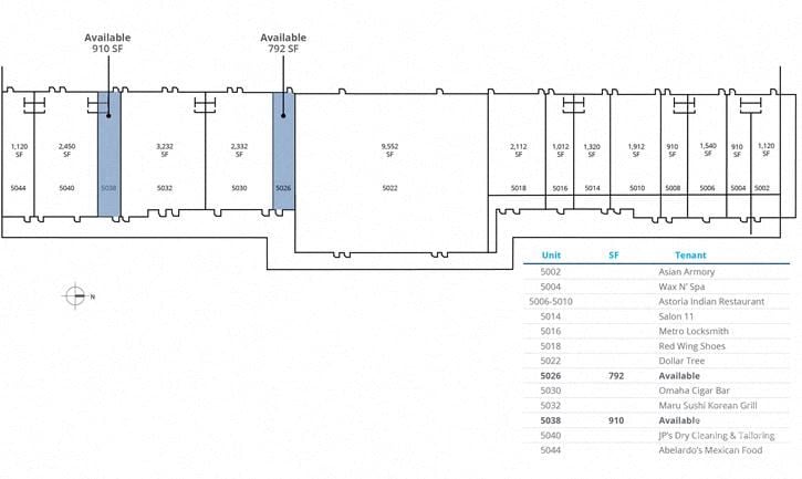 Preview of Retail space for Rent at 5002-5044 South 108th Street