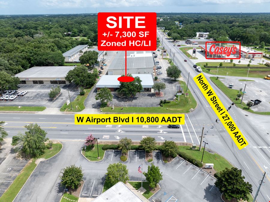 Corner Retail Property For Lease | Airport Blvd & N W Street