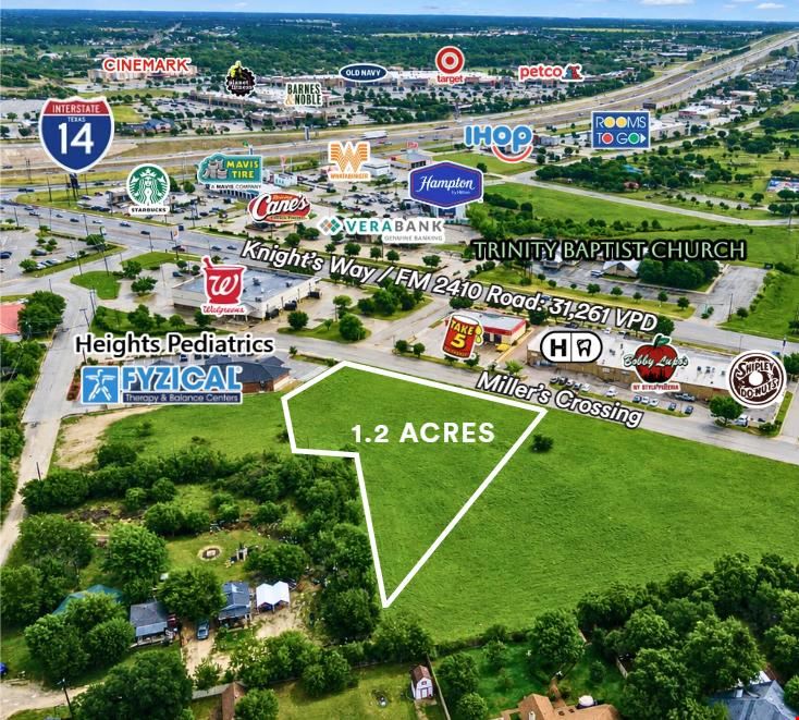 1.2 AC Located Less Than 1 Mile From I-14 Harker Heights, TX