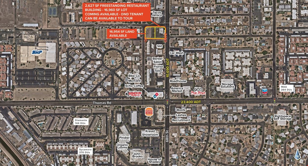 Freestanding Restaurant Bldg Coming Available & Adjacent Land Available