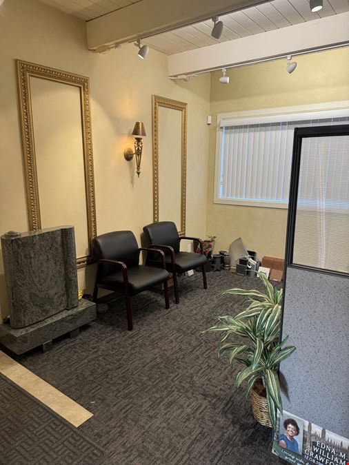Office with detached shop and gated yard