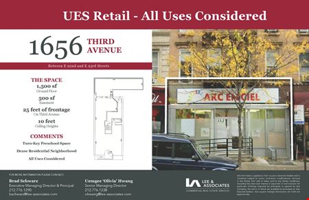 Preview of Retail space for Rent at 1656 3rd Avenue