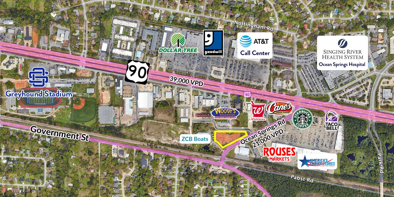 1.57 ACRE SITE IN THE HEART OF OCEAN SPRINGS